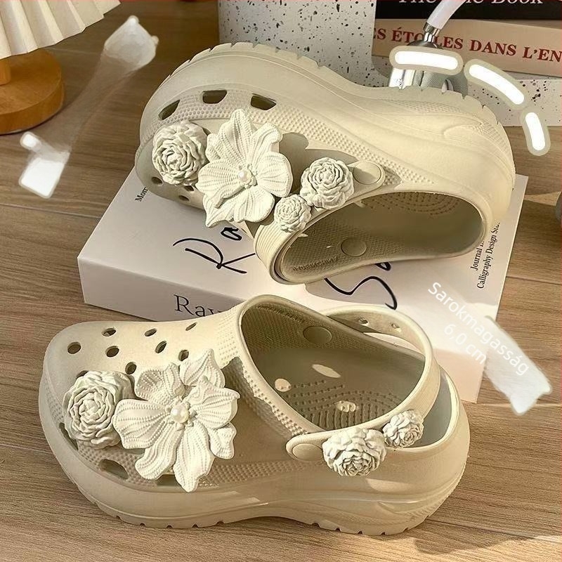 Uniszex EVA strandpapucs vastag talppal, Crocs-stílusú papucs