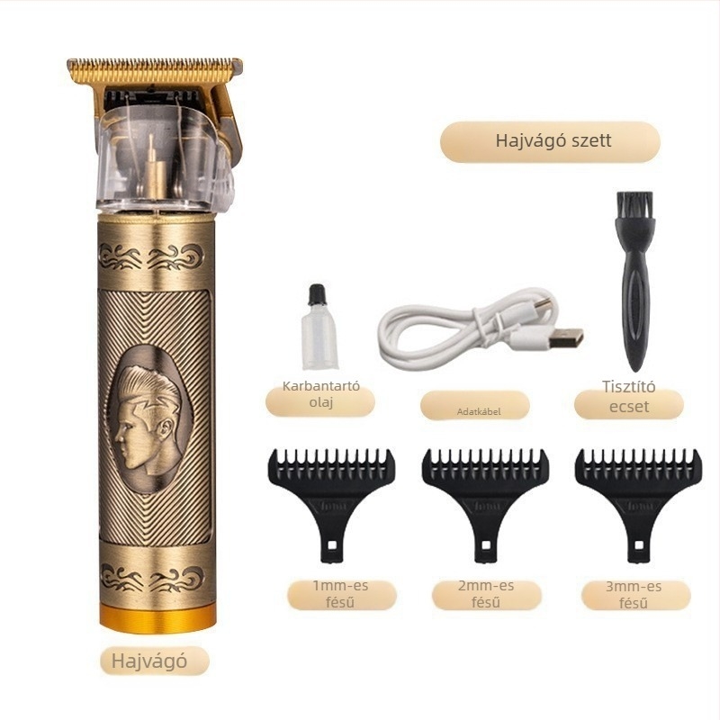 Mini elektromos hajvágó brushless motorral, titán ötvözetű penge, beépített 300-500 mAh akkumulátor, üzemidő 0-1 óra, zaj 36 dB alatt