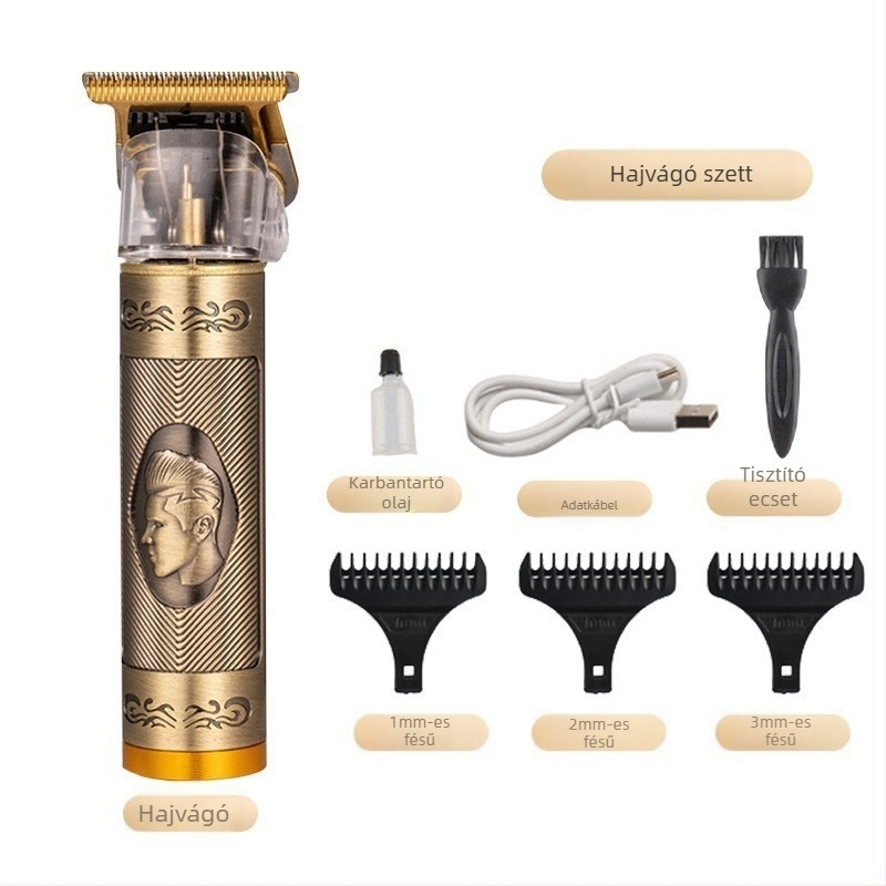 Mini elektromos hajvágó brushless motorral, titán ötvözetű penge, beépített 300-500 mAh akkumulátor, üzemidő 0-1 óra, zaj 36 dB alatt