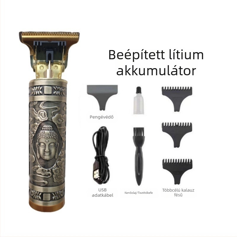 Mini elektromos hajvágó brushless motorral, titán ötvözetű penge, beépített 300-500 mAh akkumulátor, üzemidő 0-1 óra, zaj 36 dB alatt