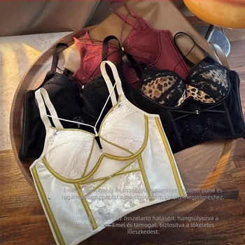 Csipkés melltartó készlet, 3/4 kosár, formázó kosár felül vékony, alul vastag, fő anyag 50–70% pamut, bélés nylon, fix pántok, 7 kapocs zárás