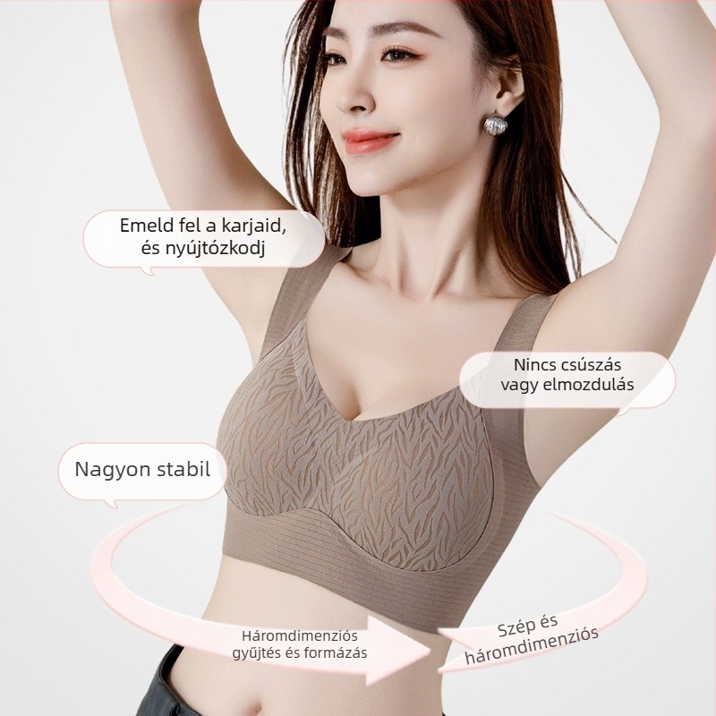 Varrat nélküli női melltartó, 3/4 kosár, vékony formázott kosár, hátsó formázás és oldalsó karcsúsítás, pull-on modell, fix pántok