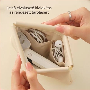Adatkábeltároló táska, kocka alakú, Oxford szövet, automatikus zárás, 4 darabos készlet