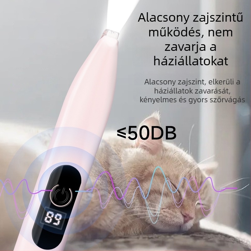 Elektronikus kisállatgrooming készülék kutyák és macskák számára, professzionális fül-, szem- és tappancs környéki szőrzet vágására, nagy teljesítményű, alacsony zajszintű, kerámia penge