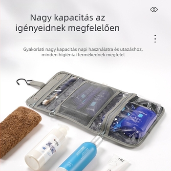 Falihoz szerelhető neszeszer kozmetikumokhoz, nedves-száraz elválasztás, Oxford anyagú utazási kozmetikai táska, Yixiang