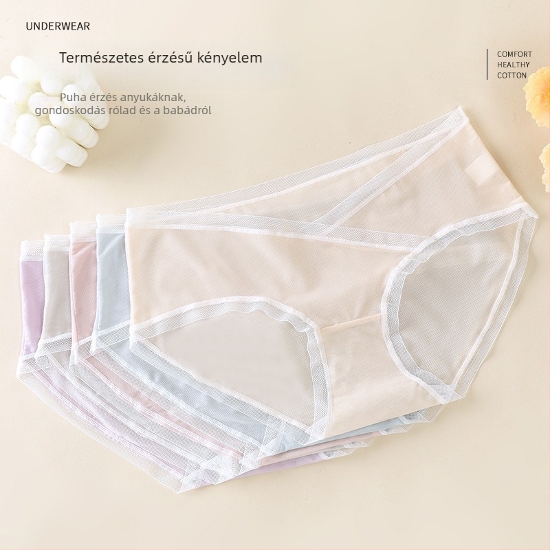 Kismama fehérnemű V‑alakú dizájnnal, pamut betéttel az ágyéknál, alacsony derék, lélegző, hasi támasz