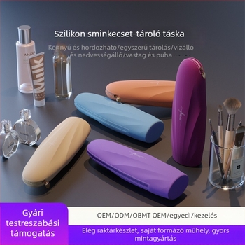 Sminkecset tároló táska, szilikonból készült, hordozható szervező utazáshoz és otthoni használatra