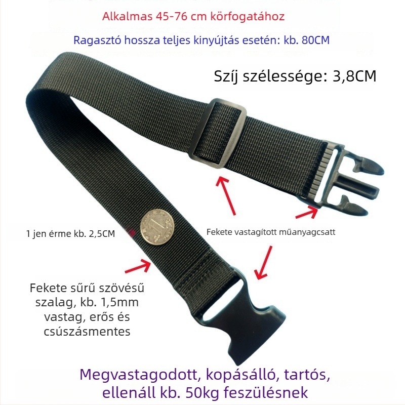 Csatos típusú poggyászheveder – megerősített csomagolási és bővítő heveder, 1000D polipropilén, ősz 2024