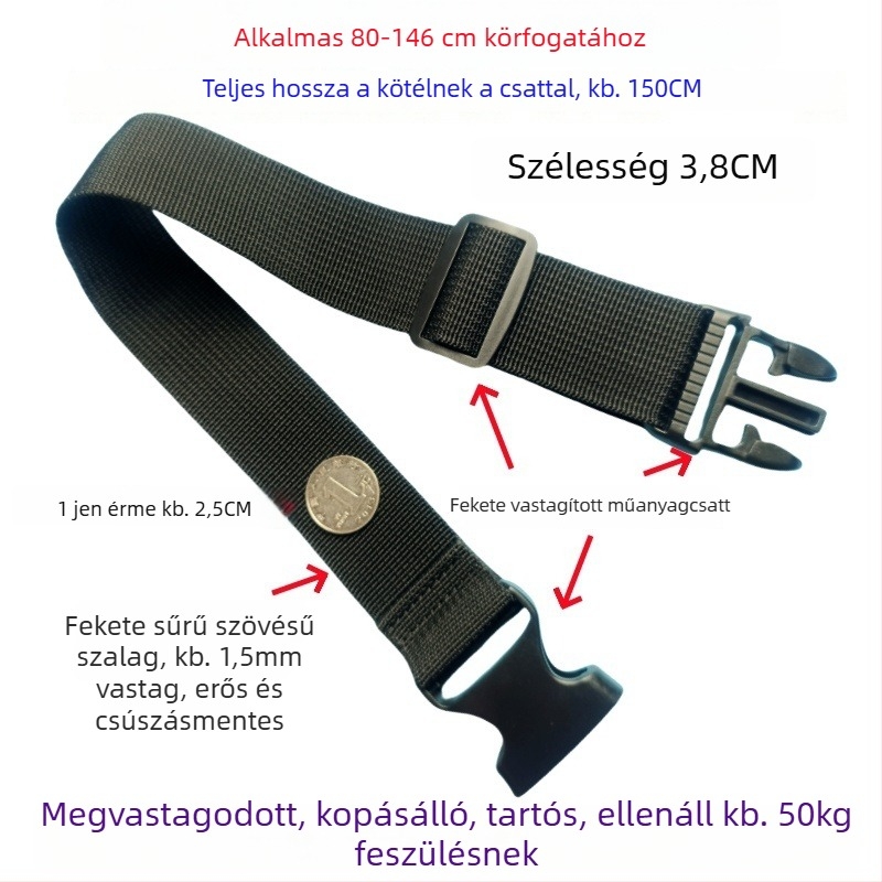 Csatos típusú poggyászheveder – megerősített csomagolási és bővítő heveder, 1000D polipropilén, ősz 2024