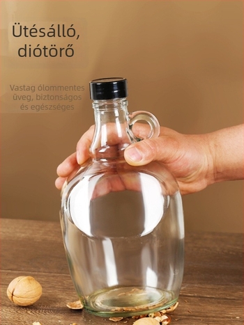 Üvegből készült olajtartály zárófedéllel, élelmiszer-minőségű, szezáolaj és teaolaj számára, automatikus nyitás-zárás