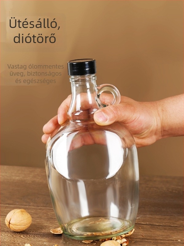 Üvegből készült olajtartály zárófedéllel, élelmiszer-minőségű, szezáolaj és teaolaj számára, automatikus nyitás-zárás