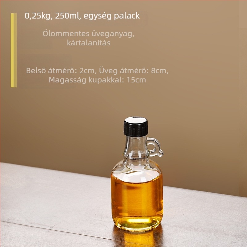 Üvegből készült olajtartály zárófedéllel, élelmiszer-minőségű, szezáolaj és teaolaj számára, automatikus nyitás-zárás