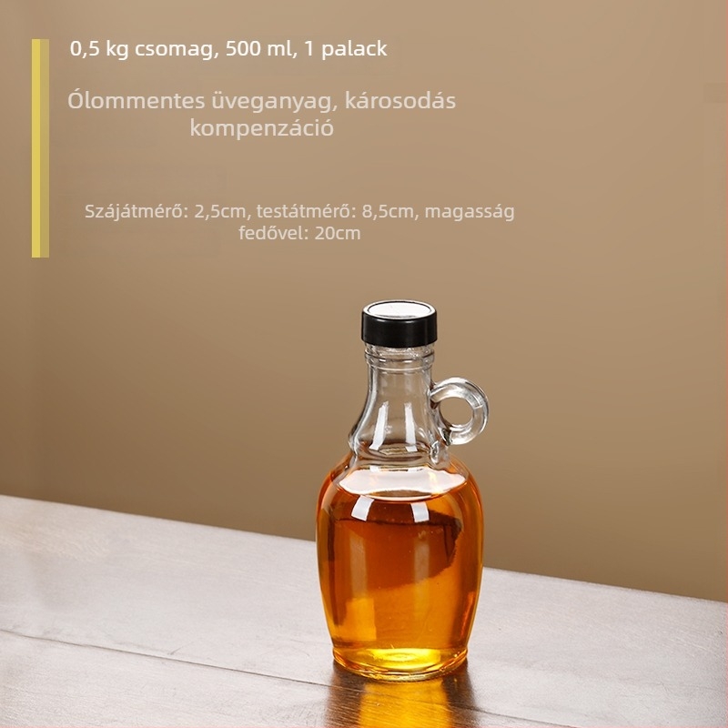 Üvegből készült olajtartály zárófedéllel, élelmiszer-minőségű, szezáolaj és teaolaj számára, automatikus nyitás-zárás