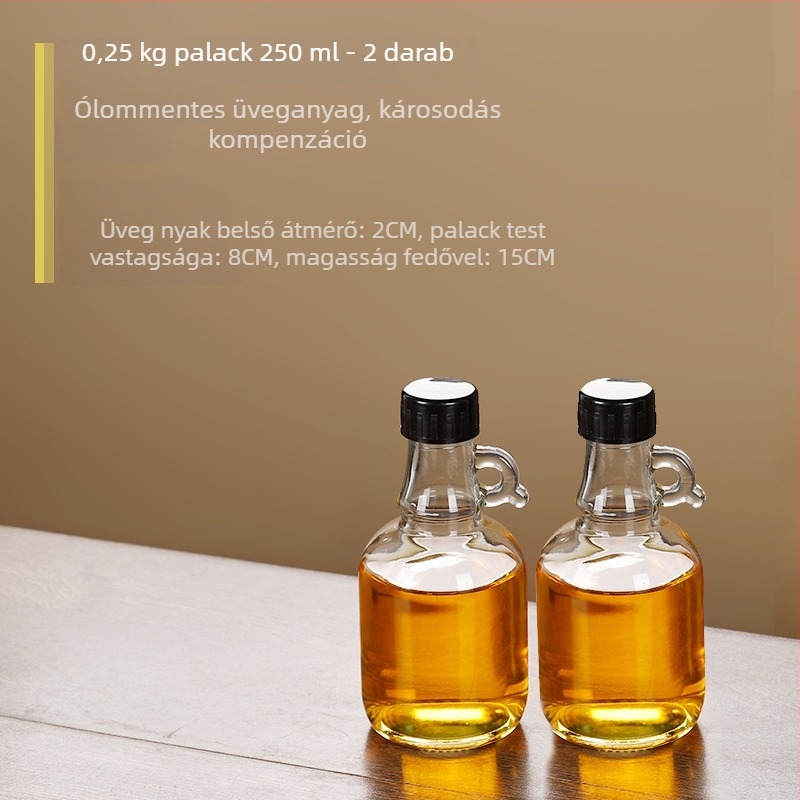 Üvegből készült olajtartály zárófedéllel, élelmiszer-minőségű, szezáolaj és teaolaj számára, automatikus nyitás-zárás