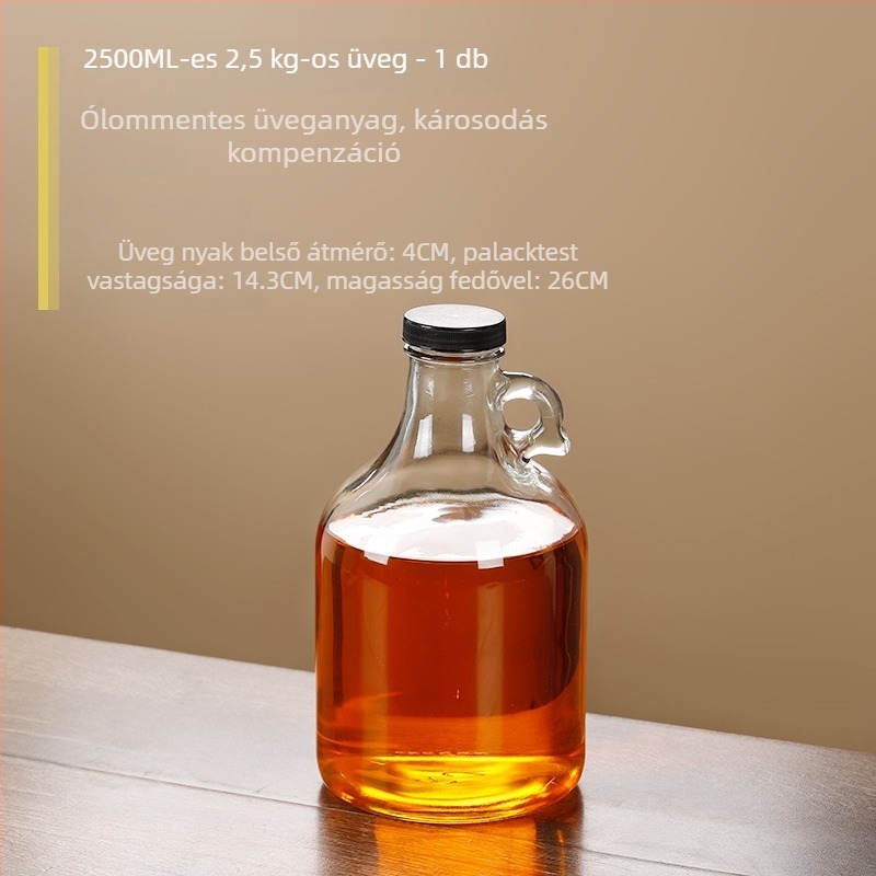 Üvegből készült olajtartály zárófedéllel, élelmiszer-minőségű, szezáolaj és teaolaj számára, automatikus nyitás-zárás