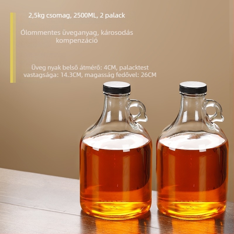 Üvegből készült olajtartály zárófedéllel, élelmiszer-minőségű, szezáolaj és teaolaj számára, automatikus nyitás-zárás