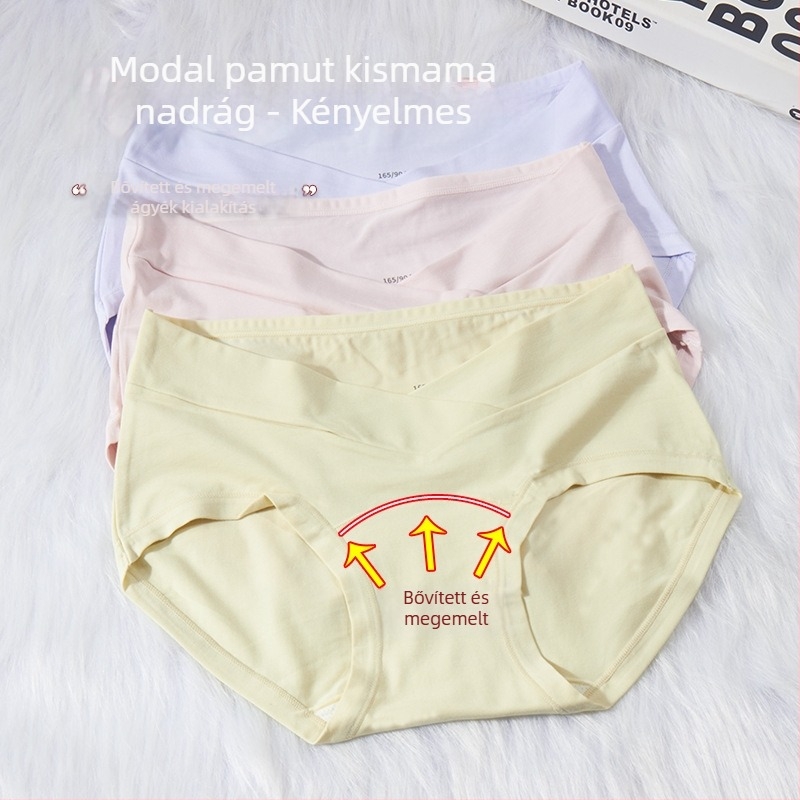 Terhes nőknek készült bugyi modal pamutból, lélegző és antibakteriális, középmagas derék, meghosszabbított szeméremrész viszkóz béléssel (80–90%)