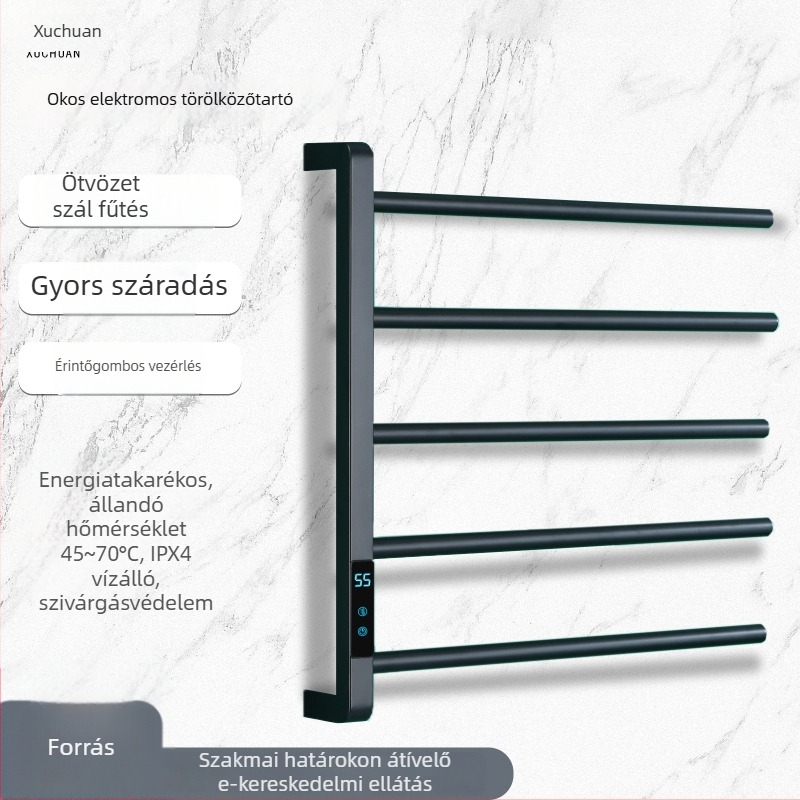 Rozsdamentes acélból 304 melegített törölközőtartó, 4 szintű, elektroplating felület