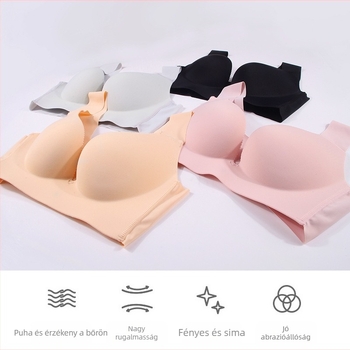 Női bevarrat nélküli alvó felső, nylon keverék anyagból, belső spandex 35%, 1/2 kosár, előre záródás, fix dupla vállpántok