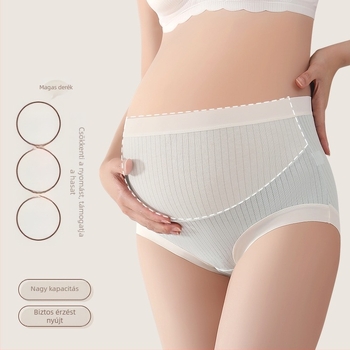 Magas derekú terhesnői fehérnemű, pamutból, hasi támasz, lélegző, antibakteriális, 95-100% pamut
