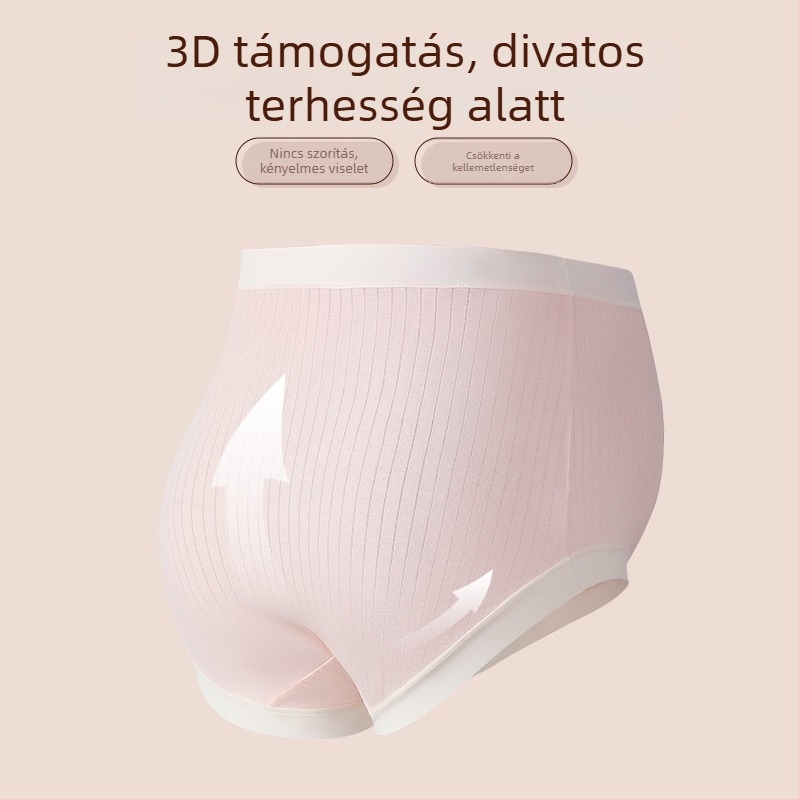 Magas derekú terhesnői fehérnemű, pamutból, hasi támasz, lélegző, antibakteriális, 95-100% pamut