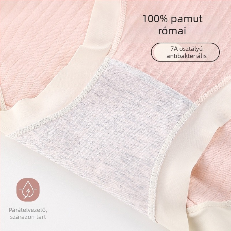 Magas derekú terhesnői fehérnemű, pamutból, hasi támasz, lélegző, antibakteriális, 95-100% pamut