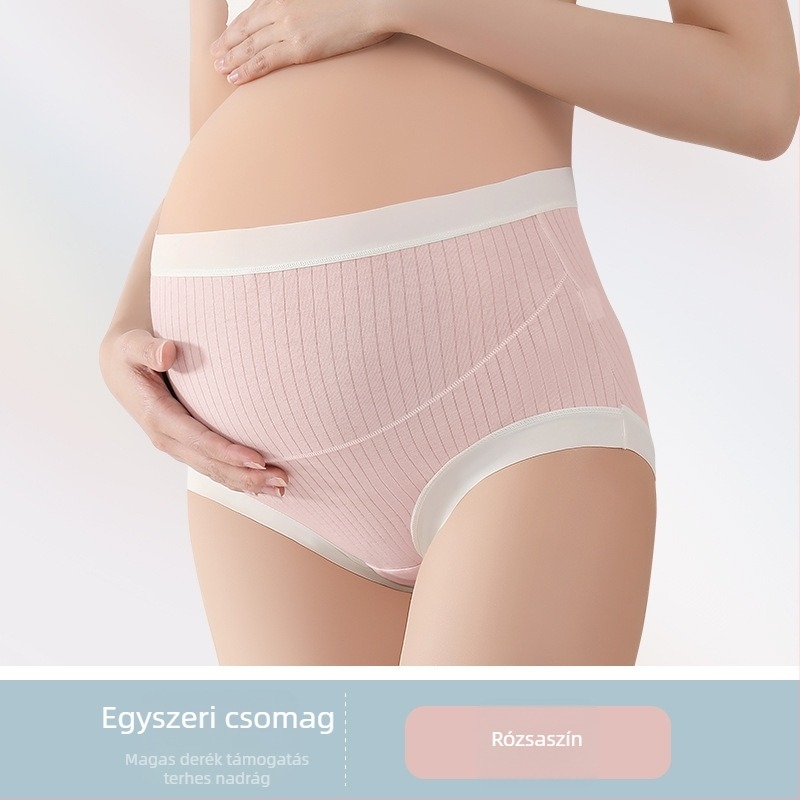 Magas derekú terhesnői fehérnemű, pamutból, hasi támasz, lélegző, antibakteriális, 95-100% pamut