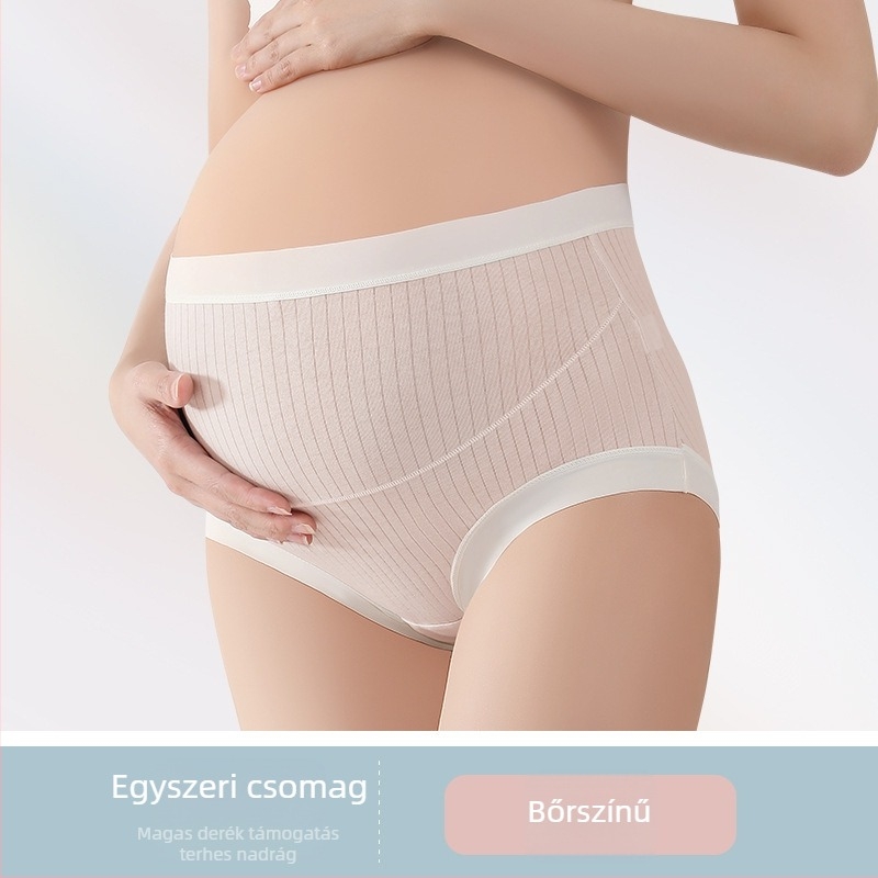 Magas derekú terhesnői fehérnemű, pamutból, hasi támasz, lélegző, antibakteriális, 95-100% pamut