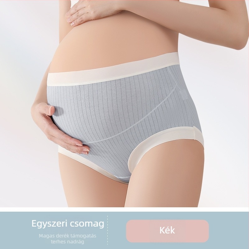 Magas derekú terhesnői fehérnemű, pamutból, hasi támasz, lélegző, antibakteriális, 95-100% pamut