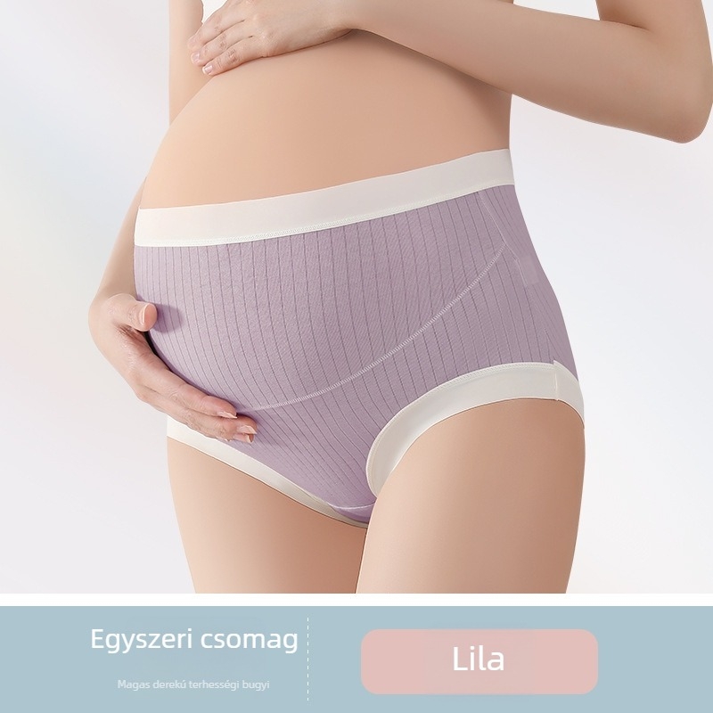 Magas derekú terhesnői fehérnemű, pamutból, hasi támasz, lélegző, antibakteriális, 95-100% pamut