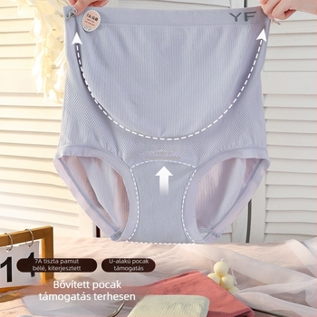 Magas derekú kismama alsónemű, varrásmentes, lélegző, antibakteriális, pamutszegély a szemérem részen