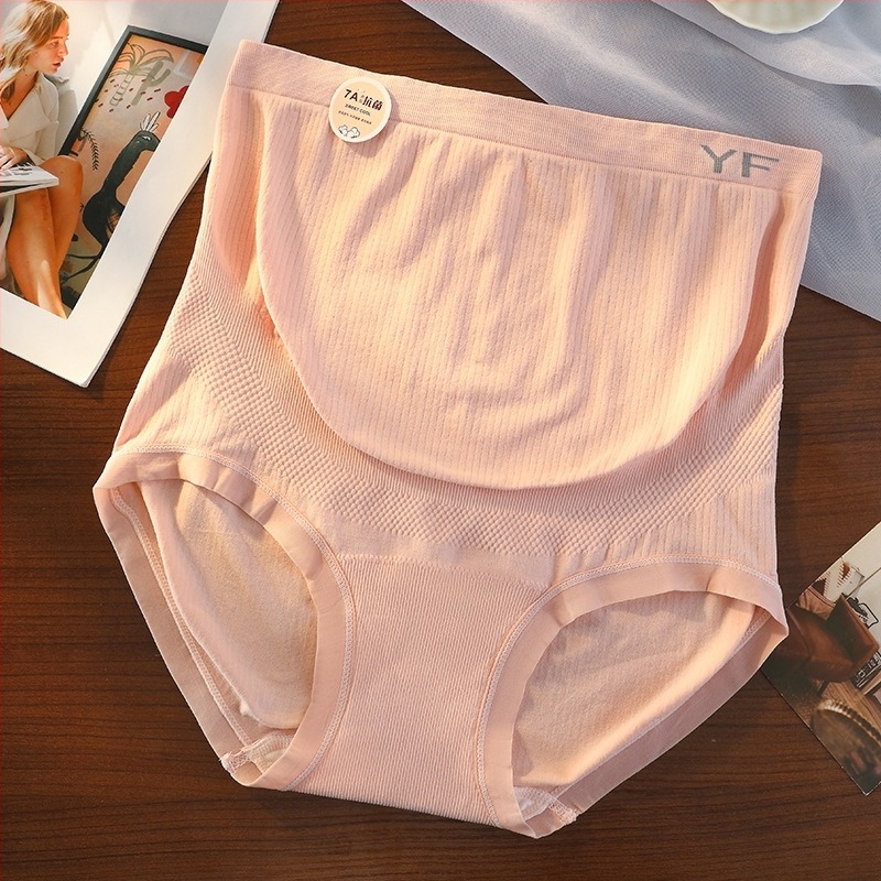 Magas derekú kismama alsónemű, varrásmentes, lélegző, antibakteriális, pamutszegély a szemérem részen