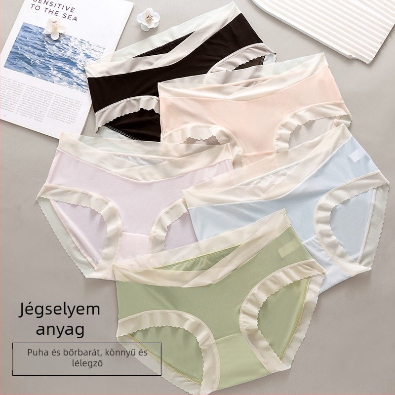 Kismama alsónemű nylonból, 80–90% nylon tartalommal, 100% pamut alsó rész, légáteresztő, alacsony derék, hasi támasz, a terhesség kezdetétől a végéig