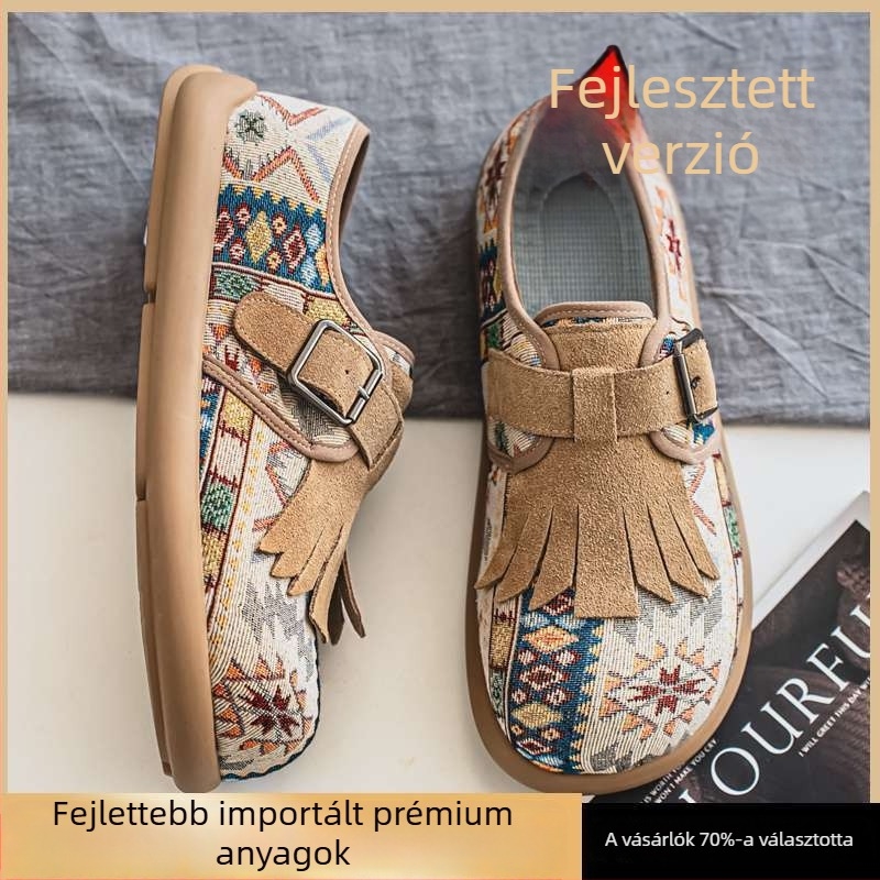 Férfi vászon slip-on loafer cipő, légáteresztő, középmagas, gumírozott talp, PVC belső talp