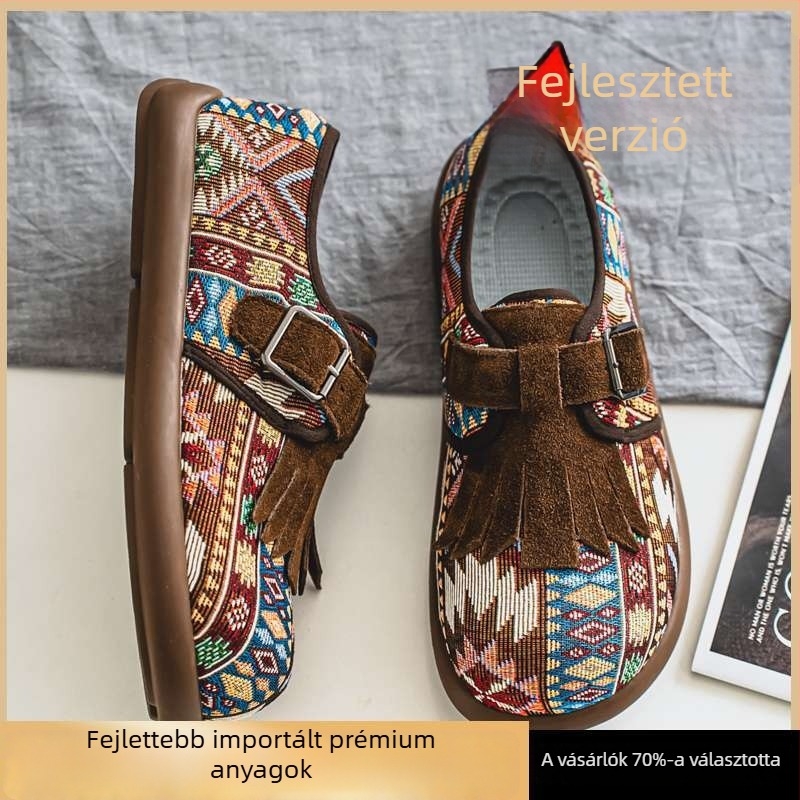 Férfi vászon slip-on loafer cipő, légáteresztő, középmagas, gumírozott talp, PVC belső talp