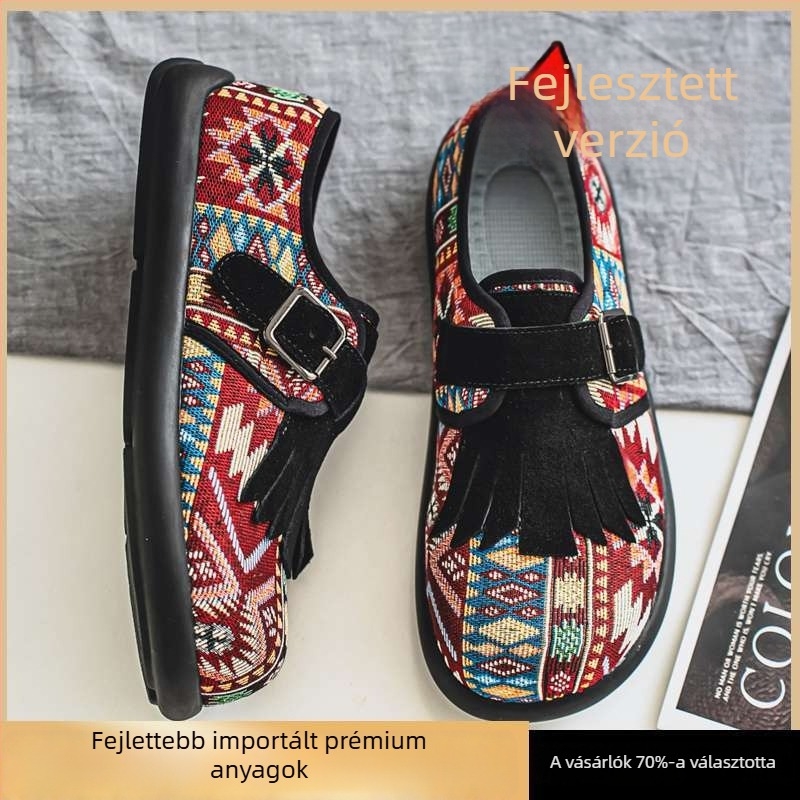 Férfi vászon slip-on loafer cipő, légáteresztő, középmagas, gumírozott talp, PVC belső talp