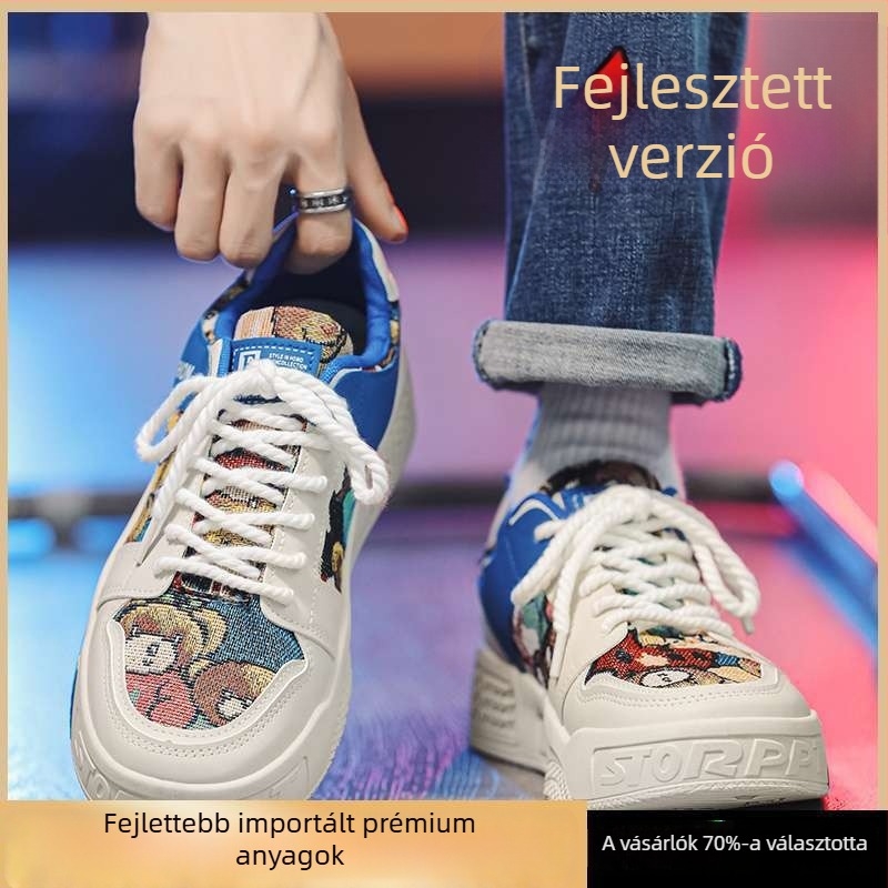 Férfi vászon slip-on loafer cipő, légáteresztő, középmagas, gumírozott talp, PVC belső talp