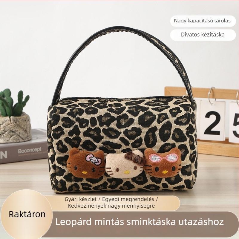 Utazó kozmetikai táska — pamut anyag, pamut bélés, városi minimalist stílus, ultrakönnyű, nőknek