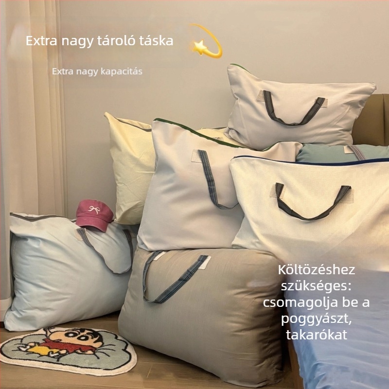 Ruhatároló táska, kocka alakú, Oxford anyag, japán stílus, mindennapi használatra, utazásokhoz és hálószobai tároláshoz, nedvességálló és porálló