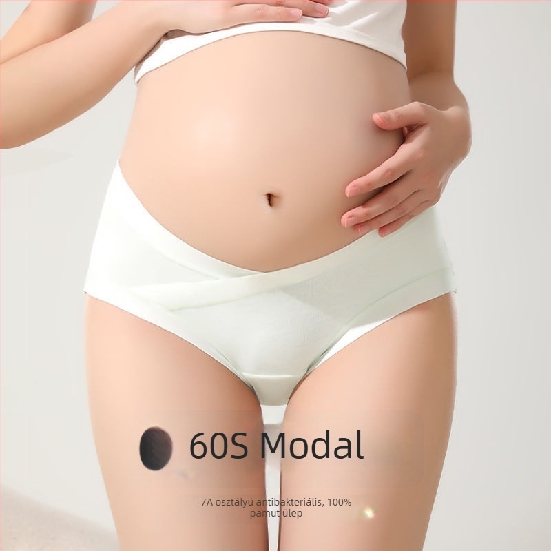 Kismama fehérnemű, Class A, Baby-grade minőség, V-alakú alacsony derék, pocaktámasz, hosszított, antibakteriális, varrás nélküli, minden terhességi szakaszhoz