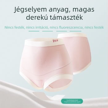 Női terhes fehérnemű, vékony ice-silk anyag, magas derék a has támogatására, az egész terhesség során, antibakteriális pamut bélés.