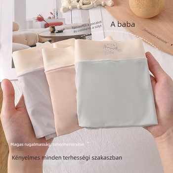 Kismama fehérnemű, magas derékkal, Ice Silk anyag, antibakteriális, hasi támasz, nylon 70–80%