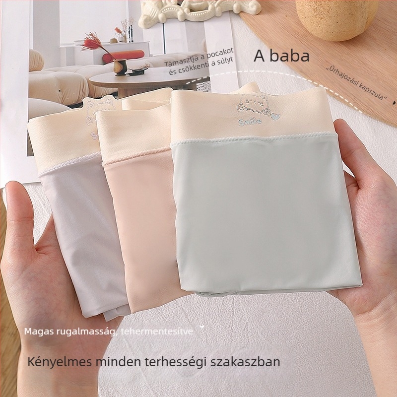 Kismama fehérnemű, magas derékkal, Ice Silk anyag, antibakteriális, hasi támasz, nylon 70–80%