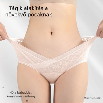 V-alakú pamut kismama bugyi, alacsony derék, nagy rugalmasság, hosszított ágyéktáji rész, nőknek plusz méret