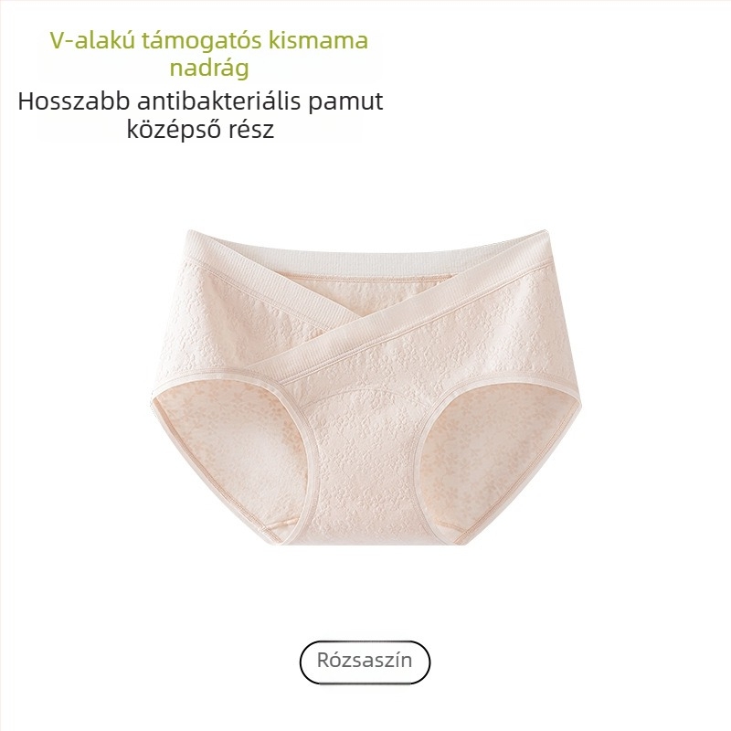 V-alakú pamut kismama bugyi, alacsony derék, nagy rugalmasság, hosszított ágyéktáji rész, nőknek plusz méret