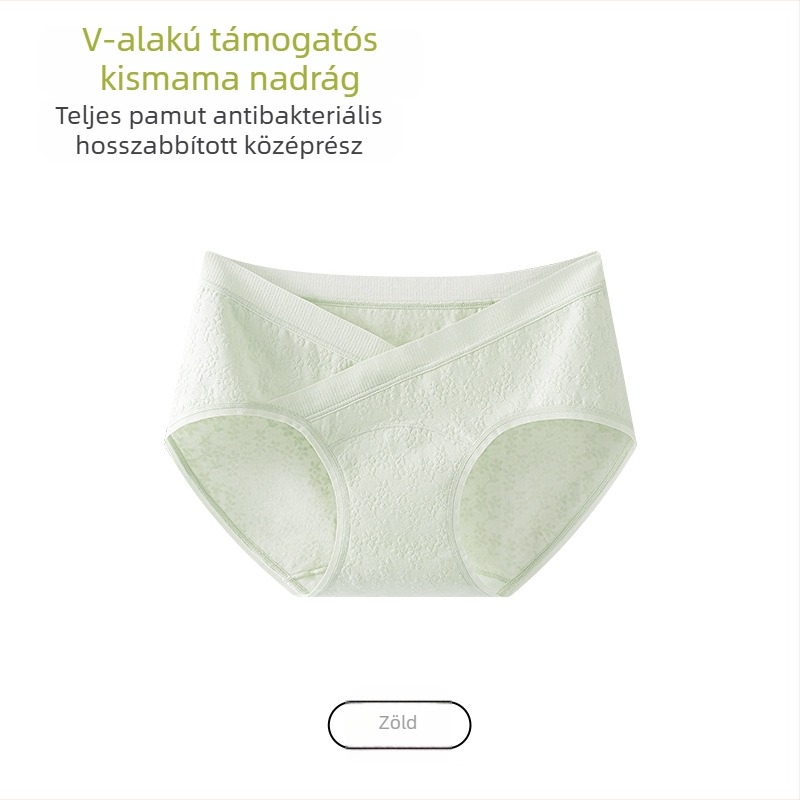 V-alakú pamut kismama bugyi, alacsony derék, nagy rugalmasság, hosszított ágyéktáji rész, nőknek plusz méret