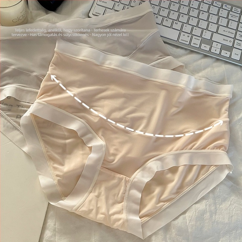 Kismama fehérnemű, Ice Silk anyag (80-90% nylon), magas derekú, lélegző, intim részen 100% pamut bélés
