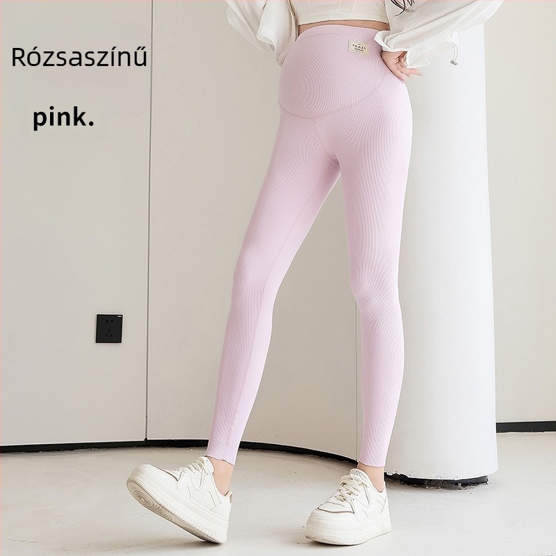 Varrat nélküli kismama leggings magas derékkal a has támogatására – vastag anyag, poliészter 70–80% és spandex legfeljebb 30%, nagy rugalmasság
