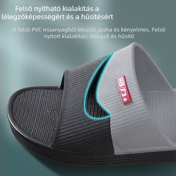 Férfi PVC beltéri papucs, csúszásmentes vastag talppal, nyitott orrú, injektált öntésű kivitel