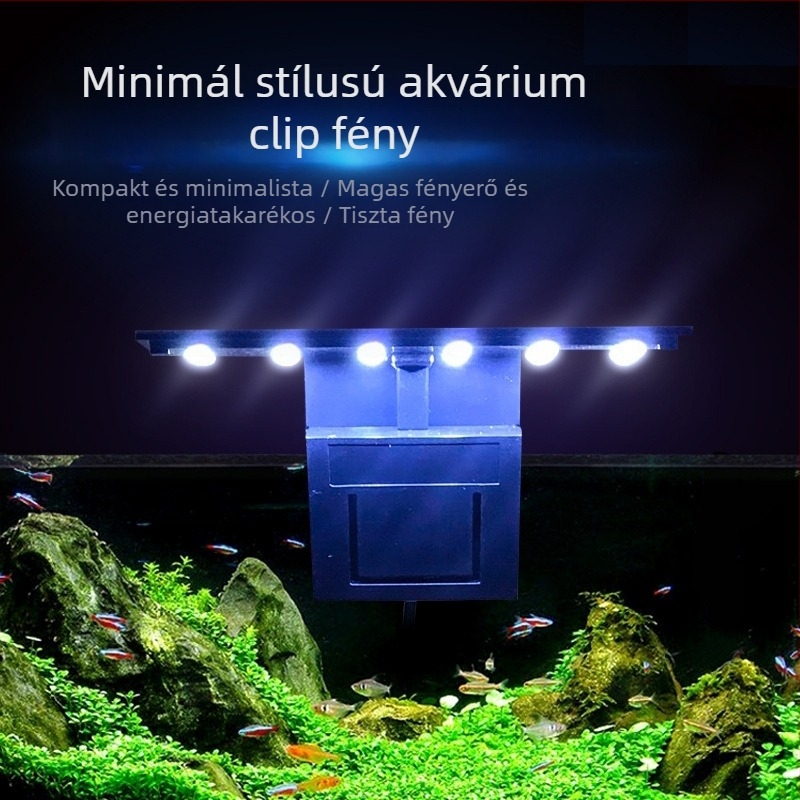 Klip LED világítás akváriumhoz vízi növények növesztésére, 5W, műanyag test, 0,3 kg